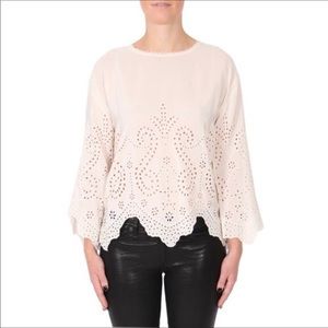 Ulla Johnson Silk Eyelet Althea Top